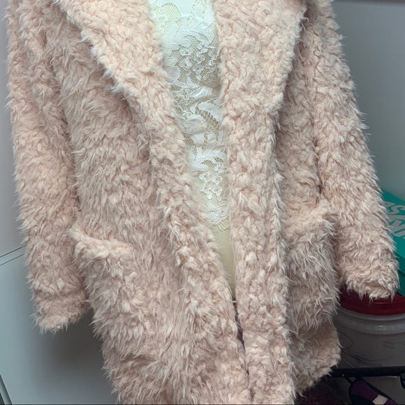 Blush Pink Shag Fur Jacket - Picture 4 of 5